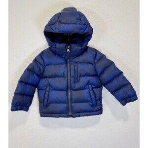 Polo Ralph Lauren Performance Boys 2T Down Puffer Blue Camo Detachable Hood